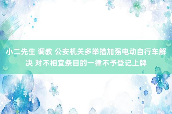 小二先生 调教 公安机关多举措加强电动自行车解决 对不相宜条目的一律不予登记上牌