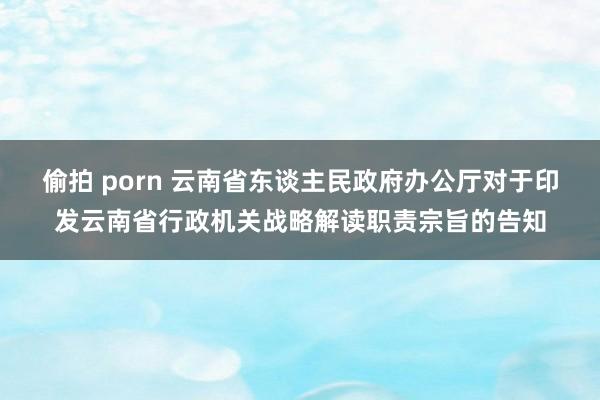 偷拍 porn 云南省东谈主民政府办公厅对于印发云南省行政机关战略解读职责宗旨的告知